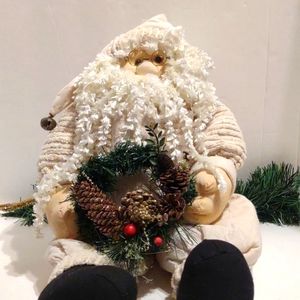 SANTA DOLL WHIMSICAL SOFT CANVAS CLOTH DRESSED BEARDED  Height 25"